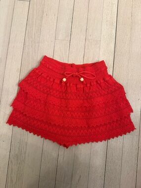 Blanco by Nature Vibrant Coral Knit Mini Skirt